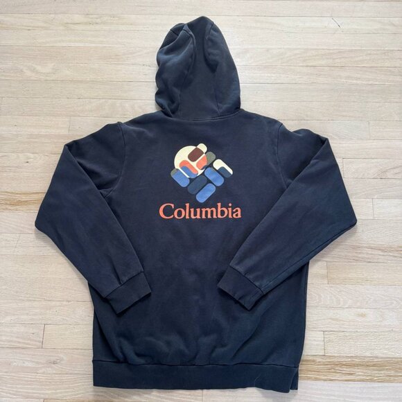 Columbia black hoodie with orange logo men’s size Large - Picture 6 of 7